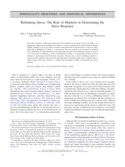 Rethinking Stress: The Role of Mindsets in