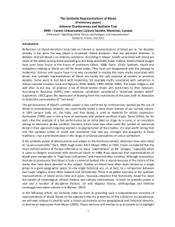 The Symbolic Representations of Blood Johanne Charbonneau and