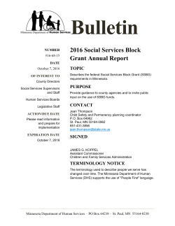 2016 Social Services Block Grant Annual Report