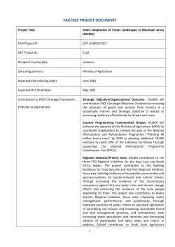 FAO/GEF PROJECT DOCUMENT - Global Environment Facility