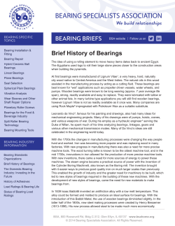 Brief History of Bearings - Bearing Specialists Association