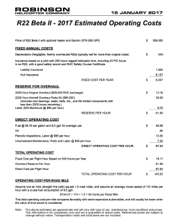 R22 Operating Costs - Robinson Helicopter Company