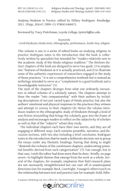 Studying Hinduism in Practice, edited by Hillary Rodrigues