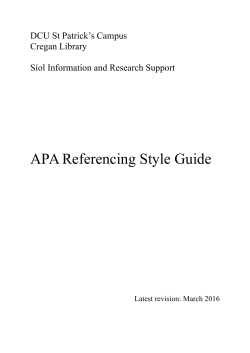 APA Referencing Style Guide