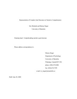 Representation of Complex Goal Structures in Narrative