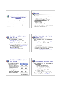 Outline How many words does a learner need to know? How many