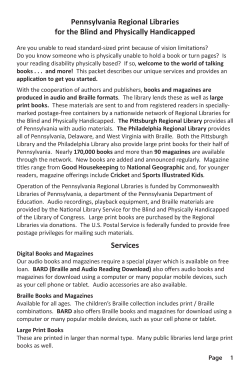 free audio books from the Library for the Blind and Physically