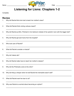 Listening for Lions: Chapters 1-2