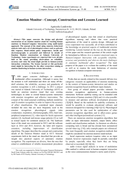Emotion Monitor - Concept, Construction and Lessons Learned