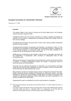 European Convention on Transfrontier Television - Coe
