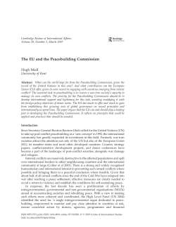 The EU and the Peacebuilding Commission