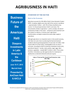 Haiti Agribusiness Brief - Haiti Leve Project Haiti Leve Project