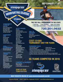 55 TEAMS COMPETED IN 2016 COST: $1000