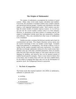The origins of mathematics