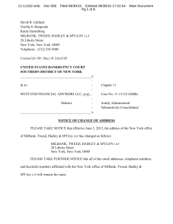 Letter / Notice of Change of Address Filed by Karen Gartenberg on