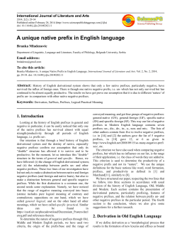 A unique native prefix in English language