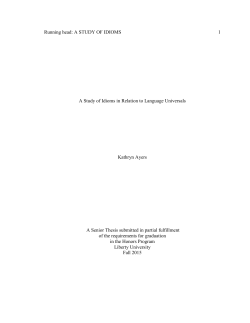 A Study of Idioms in Relation to Language Universals