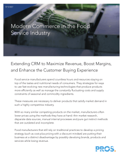 Modern Commerce in the Food Service Industry