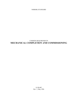 mechanical completion and commissioning