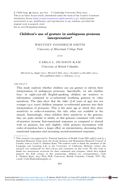 Children`s use of gesture in ambiguous pronoun interpretation*