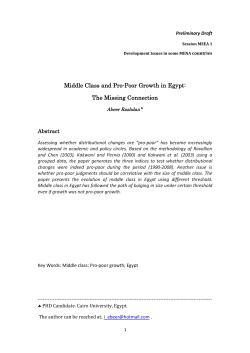 Middle Class and Pro-Poor Growth in Egypt