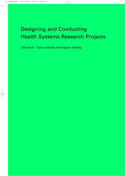 Designing and Conducting Health Systems Research Projects