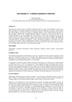 sustainability - a bridge engineer`s viewpoint