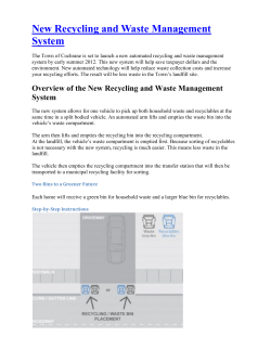 How to Use Waste Bins - Town of Cochrane (Ontario)