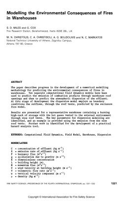 Modelling the Environmental Consequences of Fires in Warehouses