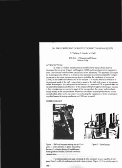 ON THE COEFFICIENT OF RESTITUTION OF TENNIS RACQUETS