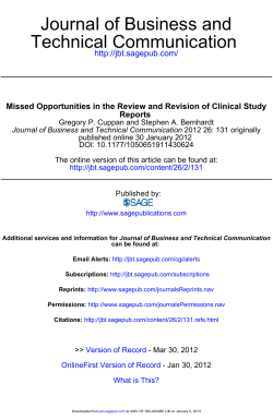 Missed Opportunities in the Review and Revision of Clinical Study