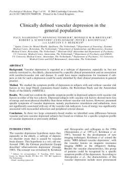 Clinically defined vascular depression in the general population
