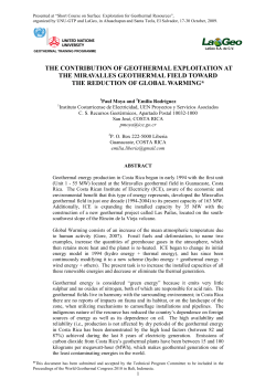 the contribution of geothermal exploitation at the miravalles