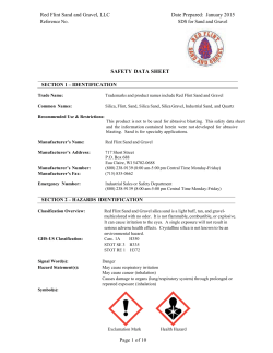 Silica Sand Safety Data Sheet