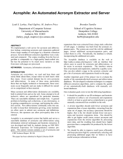 Acrophile: An Automated Acronym Extractor and Server