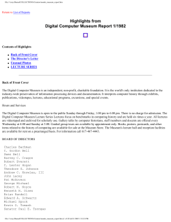 TCM Reports Highlights (Text) See Reports for all content