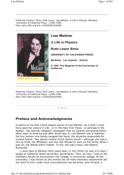 Lise Meitner: A Life in Physics