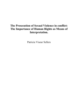 The Prosecution of Sexual Violence in conflict