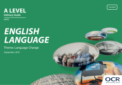 OCR A Level English Language Delivery Guide