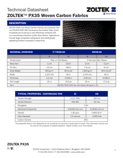 Technical Datasheet ZOLTEK&trade; PX35 Woven Carbon Fabrics