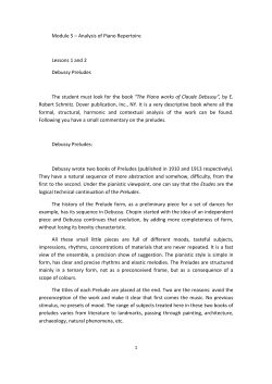 Module 5 &ndash; Analysis of Piano Repertoire Lessons 1 and 2 Debussy