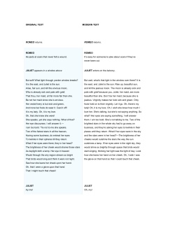 ORIGINAL TEXT MODERN TEXT ROMEO returns. ROMEO