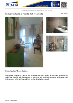 Exclusive studio in Puerto de Sotogrande Descripcion/ Description