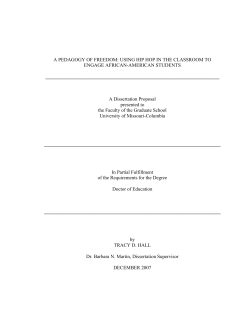 A PEDAGOGY OF FREEDOM: USING HIP HOP IN THE