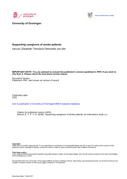 Supporting caregivers of stroke patients Heuvel, Elisabeth Theodora