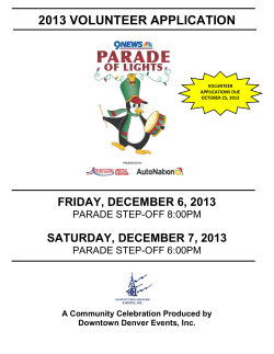 2013 volunteer application - Downtown Denver Partnership