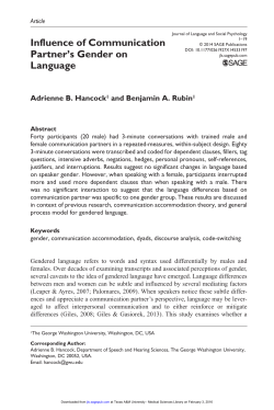 Influence of Communication Partner`s Gender on