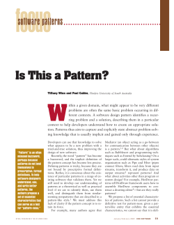 Is this a pattern? - School of Informatics