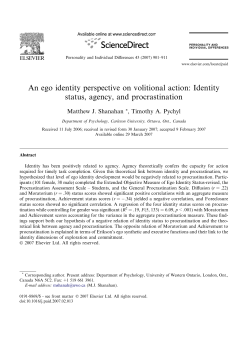 An ego identity perspective on volitional action
