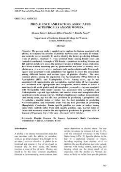 prevalence and factors associated with phobias among